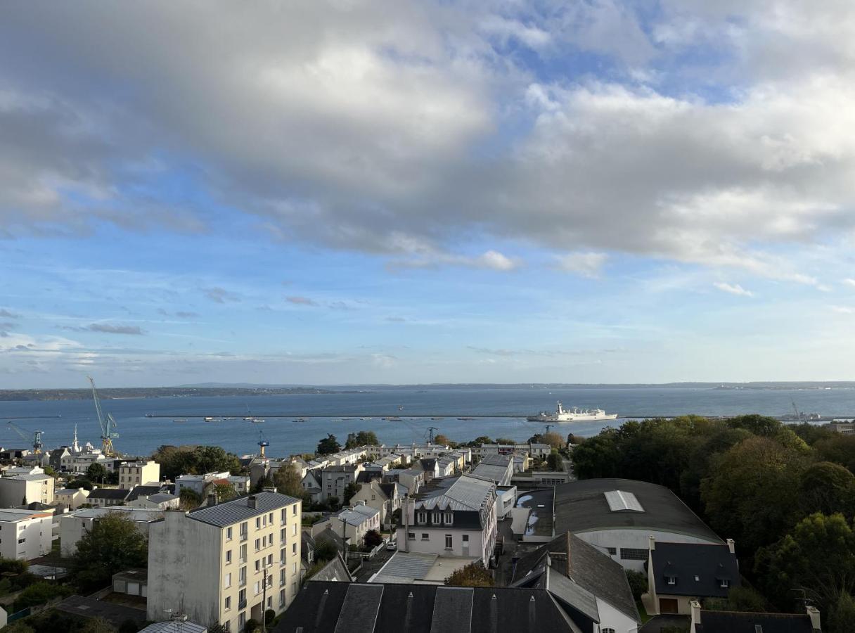 Nouveau! Appartement Vue Mer 180° Et Place Parking Brest Bagian luar foto