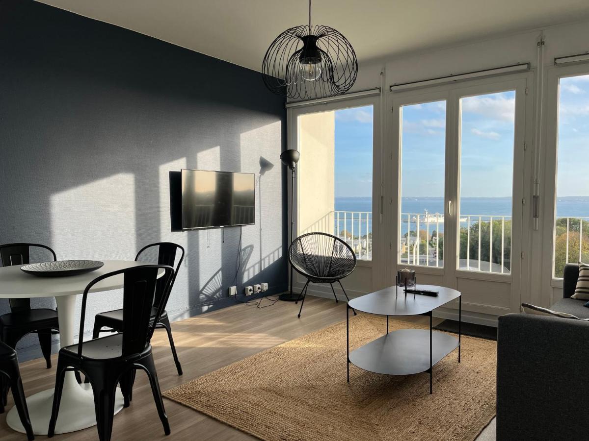 Nouveau! Appartement Vue Mer 180° Et Place Parking Brest Bagian luar foto